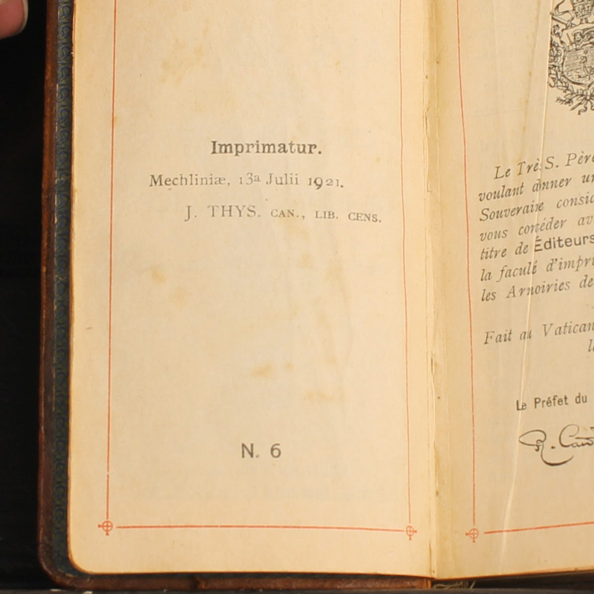 Ave Maria - Antiek Leren Gebedenboek - Brepols Turnhout 1924