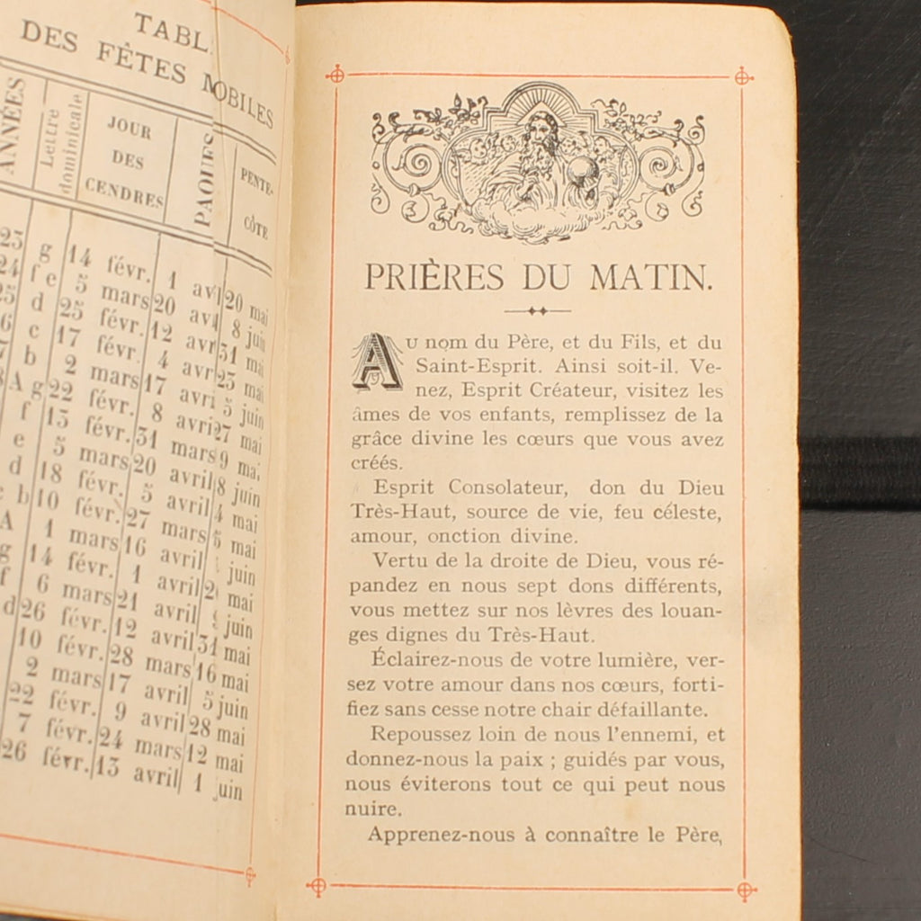 Ave Maria - Livro de Orações Antigo em Pele - Brepols Turnhout 1924