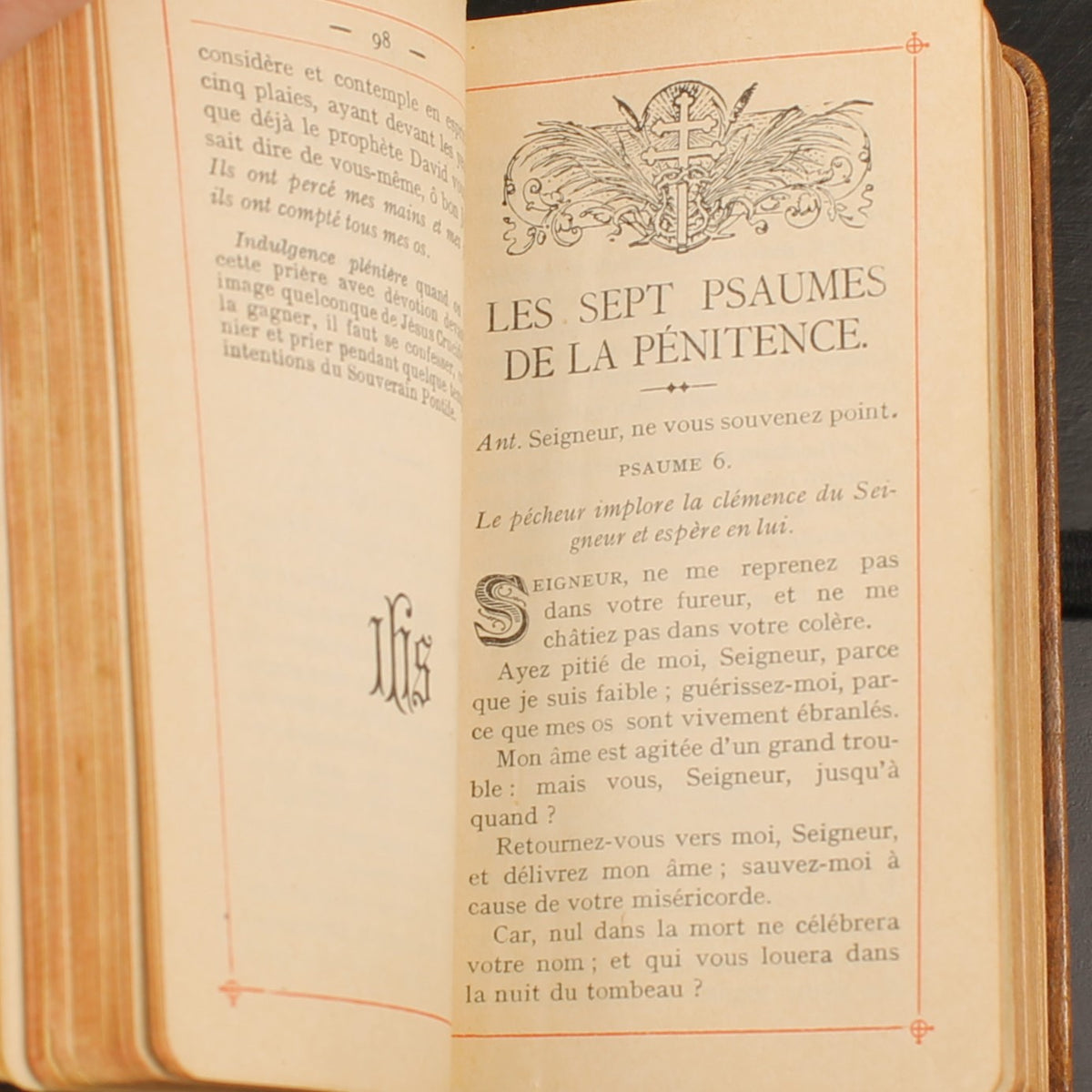 Ave Maria - Livro de Orações Antigo em Pele - Brepols Turnhout 1924