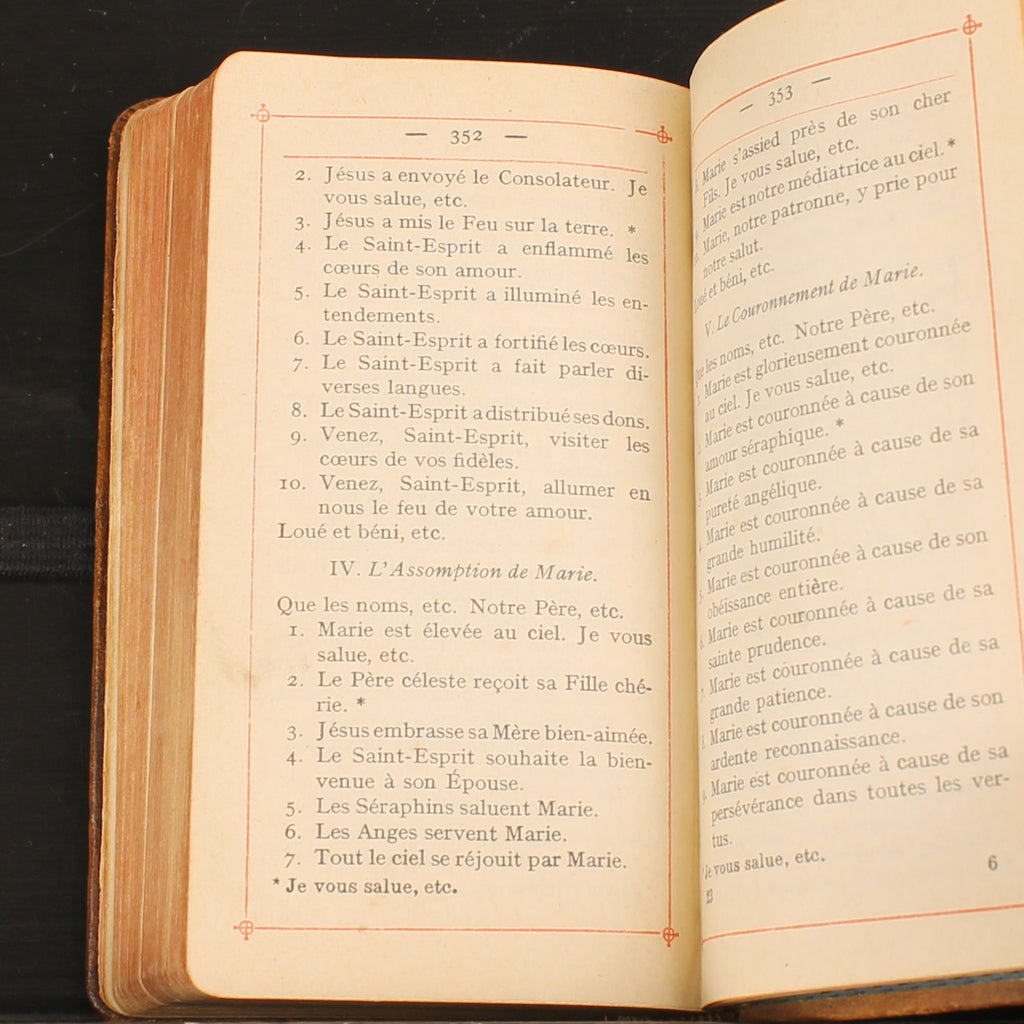 Ave Maria - Livro de Orações Antigo em Pele - Brepols Turnhout 1924