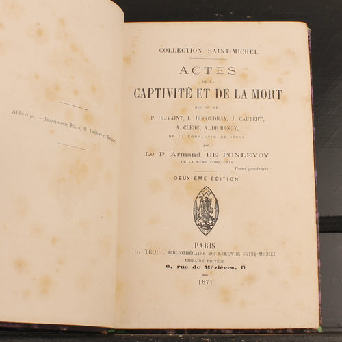 Actes de la captivité et de la mort (1871) - Père Armand de Ponlevoy - Antiek Frans Boek over de Parijse Commune