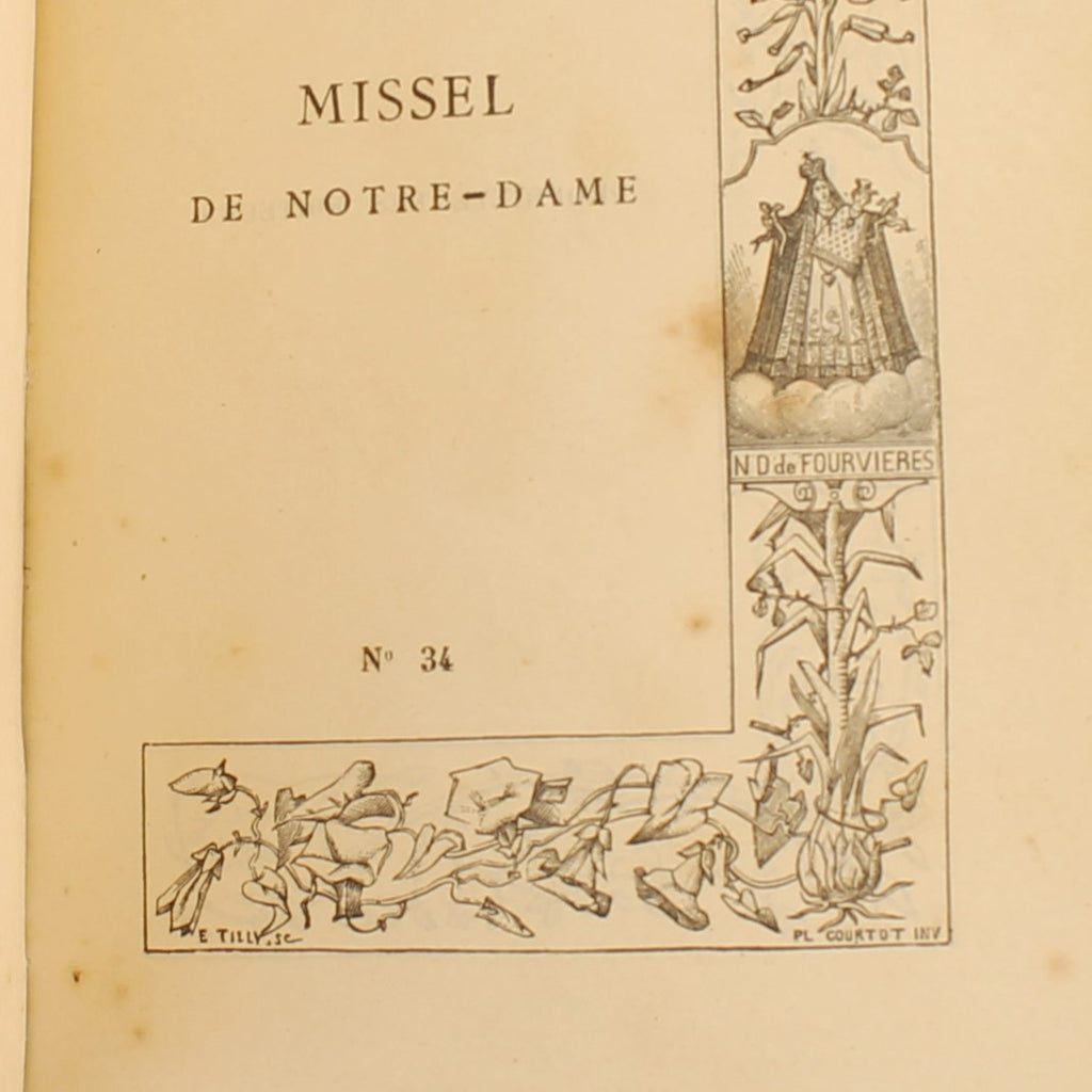 Missale von Notre-Dame | Luxuriöser Ledereinband | Antikes französisches Messbuch 1891