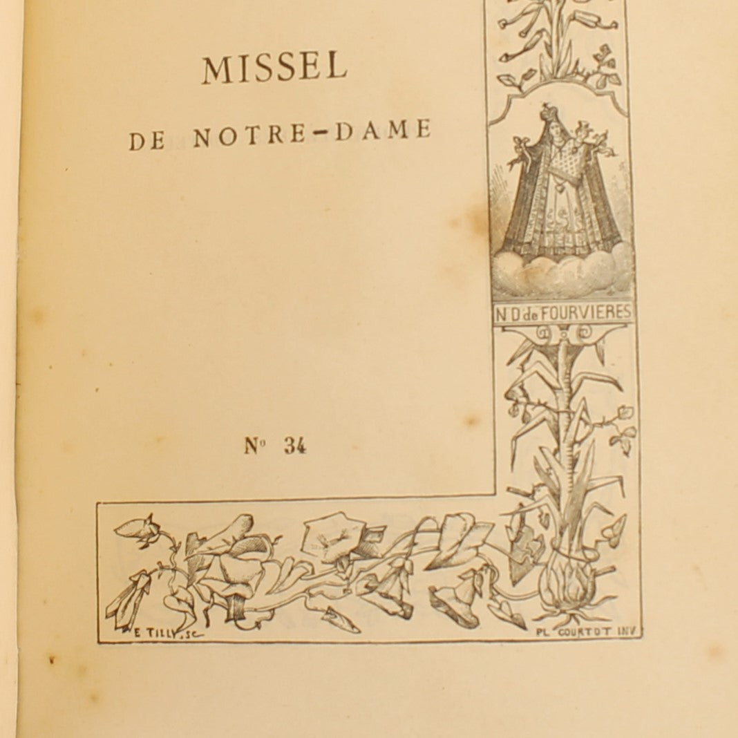 Missale von Notre-Dame | Luxuriöser Ledereinband | Antikes französisches Messbuch 1891