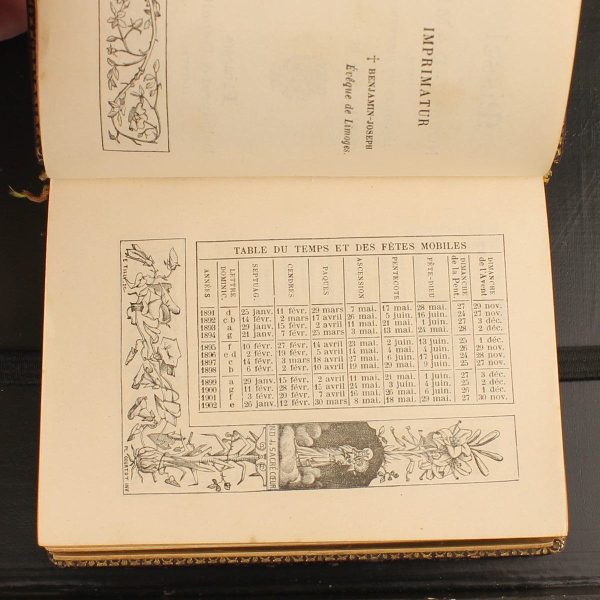 Missale von Notre-Dame | Luxuriöser Ledereinband | Antikes französisches Messbuch 1891
