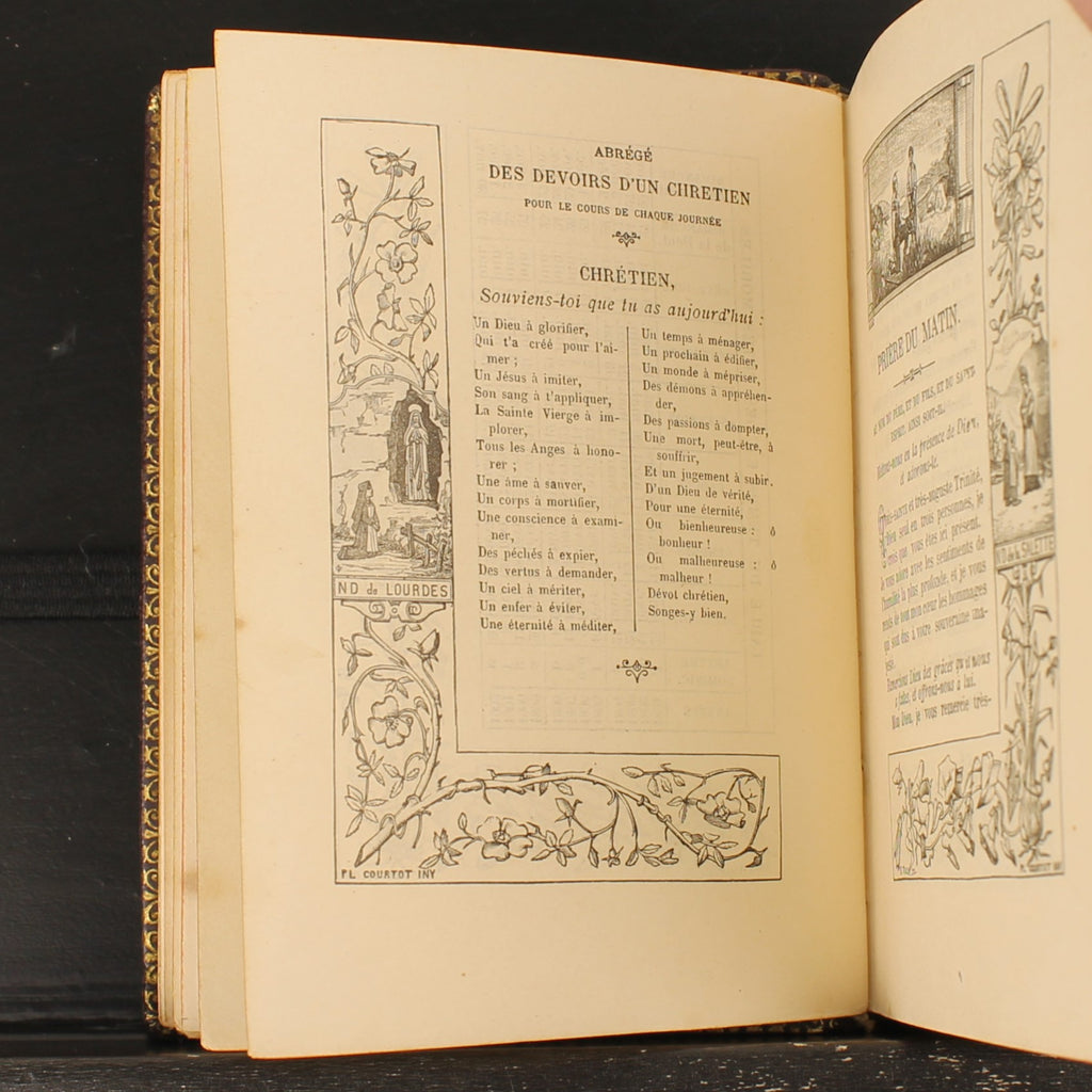 Missale von Notre-Dame | Luxuriöser Ledereinband | Antikes französisches Messbuch 1891
