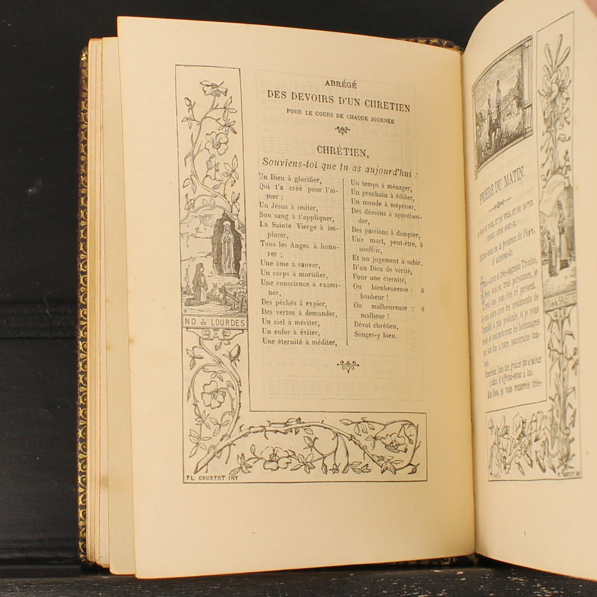 Missale von Notre-Dame | Luxuriöser Ledereinband | Antikes französisches Messbuch 1891