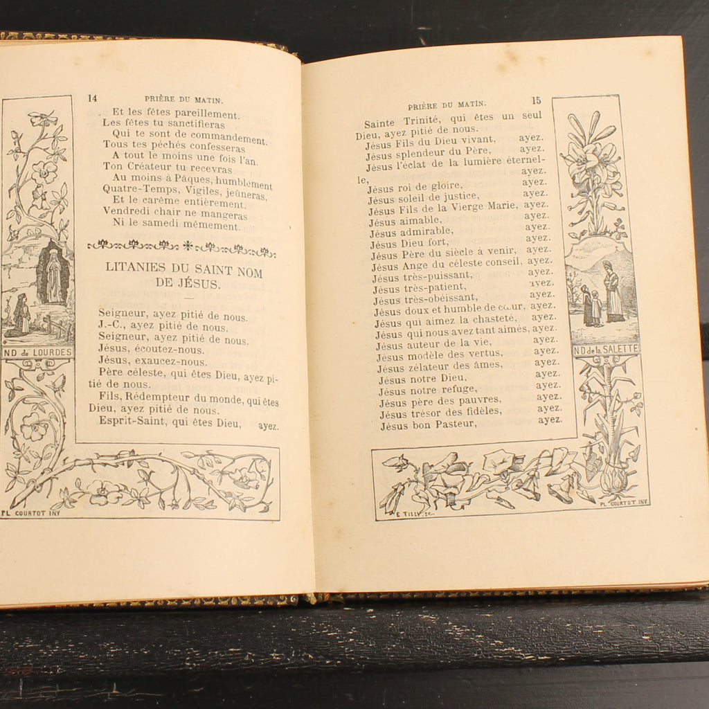 Missale von Notre-Dame | Luxuriöser Ledereinband | Antikes französisches Messbuch 1891