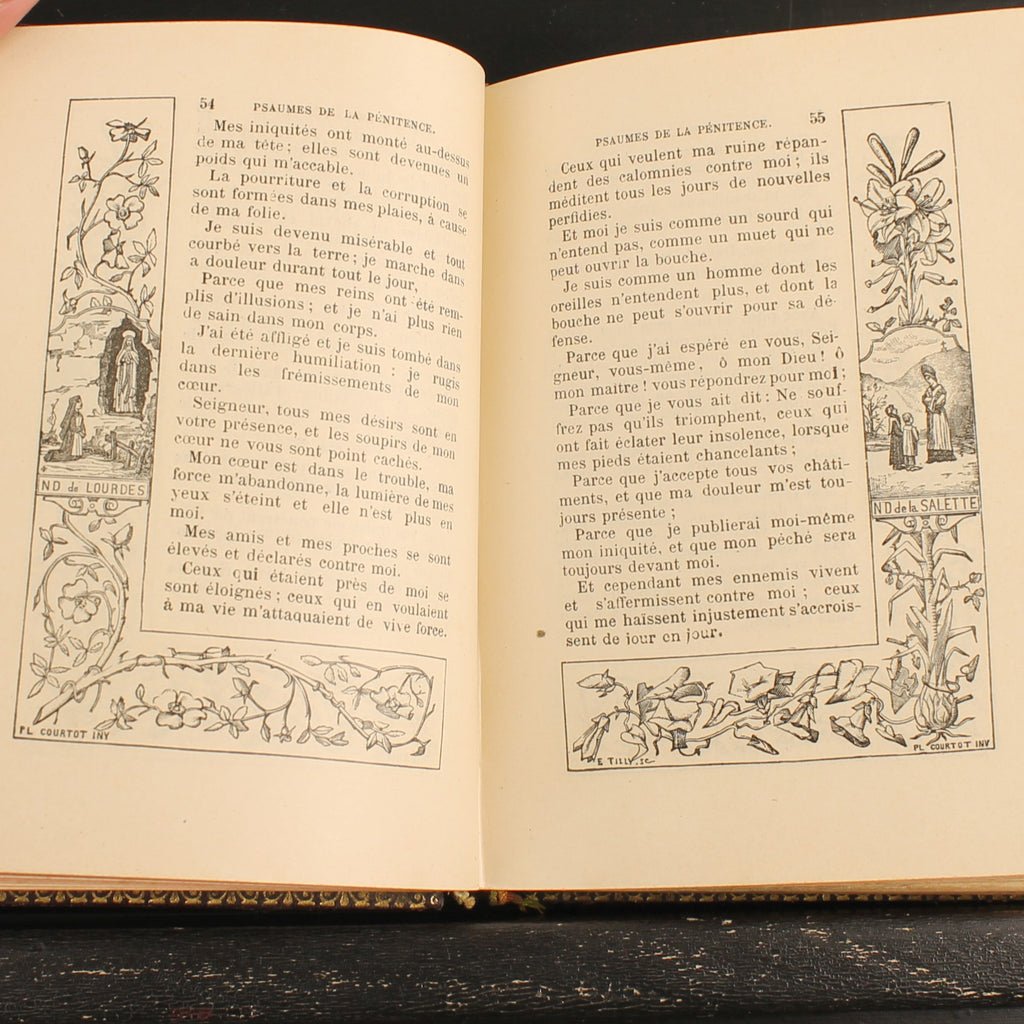Missale von Notre-Dame | Luxuriöser Ledereinband | Antikes französisches Messbuch 1891