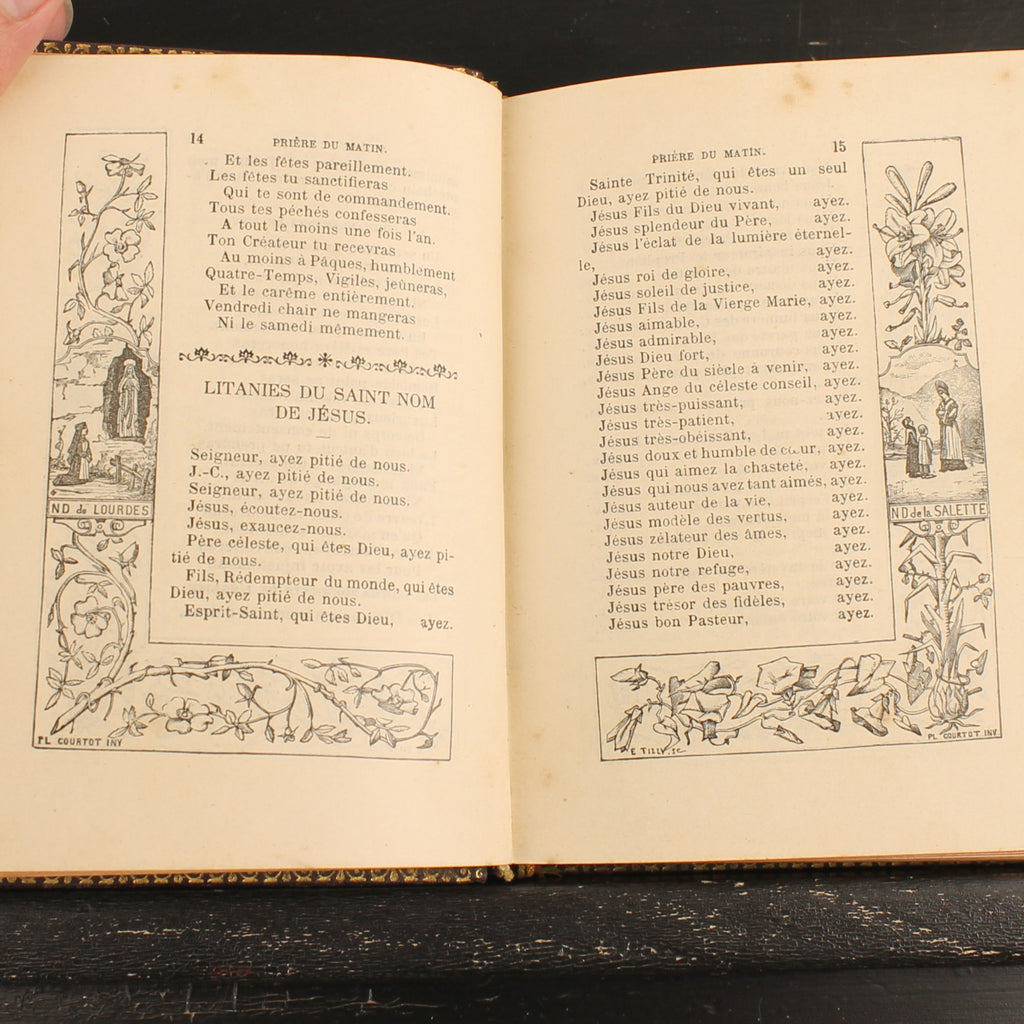 Missale von Notre-Dame | Luxuriöser Ledereinband | Antikes französisches Messbuch 1891