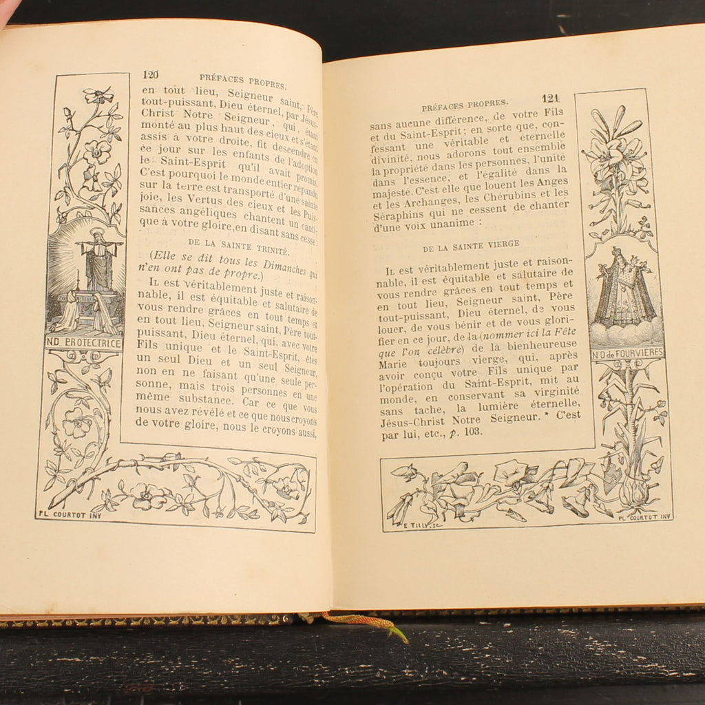 Missale von Notre-Dame | Luxuriöser Ledereinband | Antikes französisches Messbuch 1891