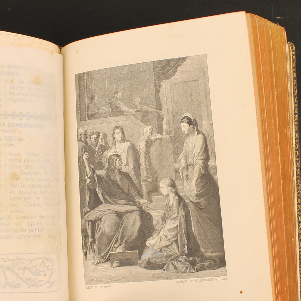 Missale von Notre-Dame | Luxuriöser Ledereinband | Antikes französisches Messbuch 1891