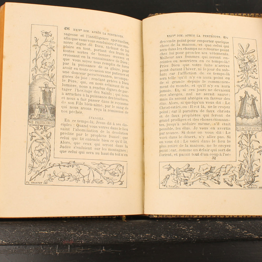 Missale von Notre-Dame | Luxuriöser Ledereinband | Antikes französisches Messbuch 1891